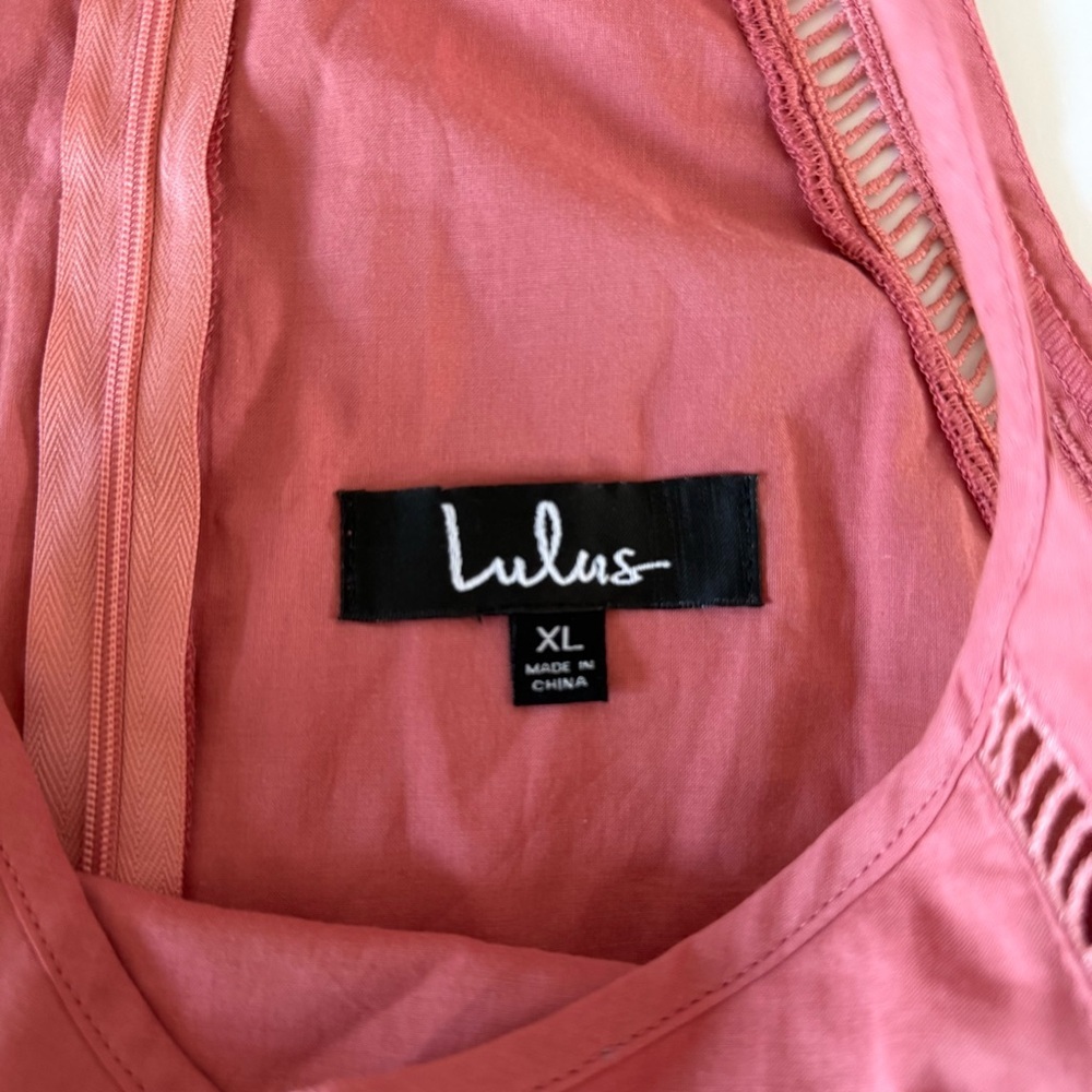 Lulu’s Catch Your Eye Rusty Rose Skater Dress Size XL Minimalist Modern Chic - Picture 5 of 9